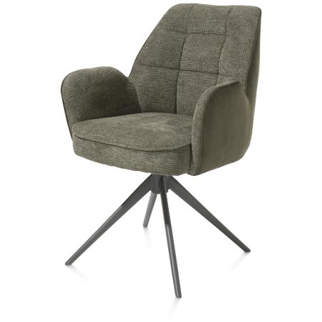 Bell, chaise a accoudoirs - pietement graphite - pivotante - confort ressorts - combi Calabria / Vad