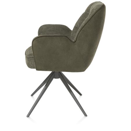 Bell, chaise a accoudoirs - pietement graphite - pivotante - confort ressorts - combi Calabria / Vad