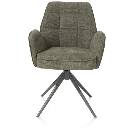 Bell, chaise a accoudoirs - pietement graphite - pivotante - confort ressorts - combi Calabria / Vad