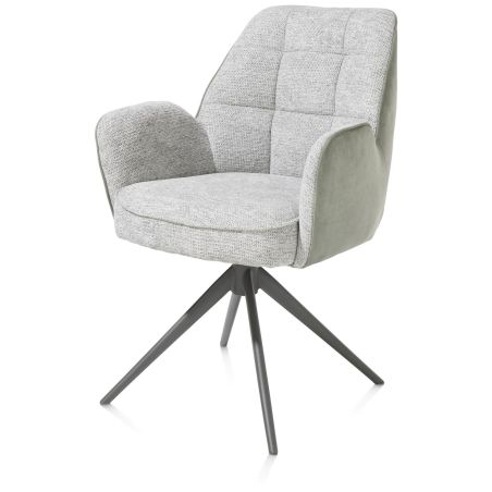 Bell, chaise a accoudoirs - pietement graphite - pivotante - confort ressorts - combi Calabria / Vad