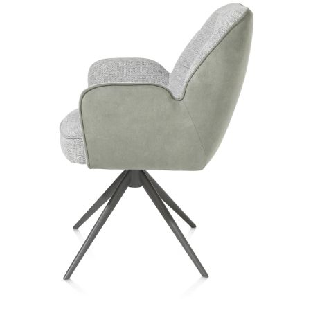 Bell, chaise a accoudoirs - pietement graphite - pivotante - confort ressorts - combi Calabria / Vad