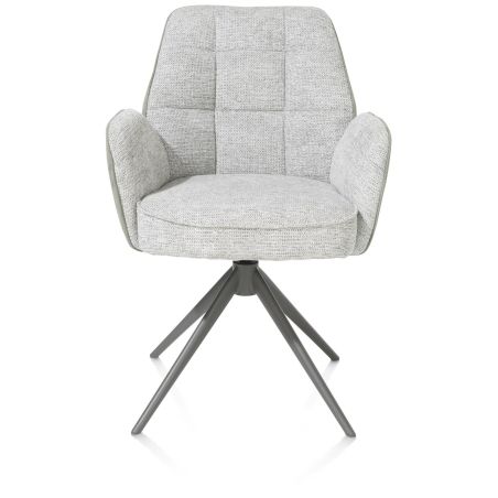 Bell, chaise a accoudoirs - pietement graphite - pivotante - confort ressorts - combi Calabria / Vad