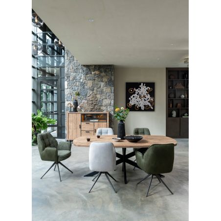 Bell, chaise a accoudoirs - pietement graphite - pivotante - confort ressorts - combi Calabria / Vad