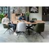 Bell, chaise a accoudoirs - pietement graphite - pivotante - confort ressorts - combi Calabria / Vad