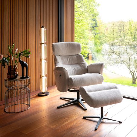 Lazaro, fauteuil + pouf - tissu Livigno - Henders and Hazel