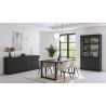 Salle à manger complète GABRIEL DARK en décor chêne noir avec table 210 cm sans LED