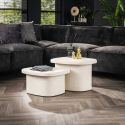 Set de 2 tables basses triangles ULYSSE en marbre composite