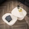 Set de 2 tables basses triangles ULYSSE en marbre composite