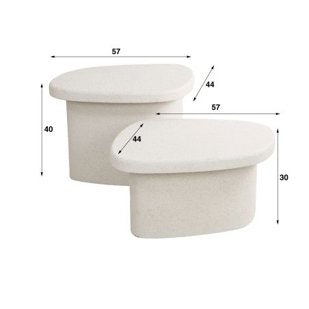Set de 2 tables basses triangles ULYSSE en marbre composite