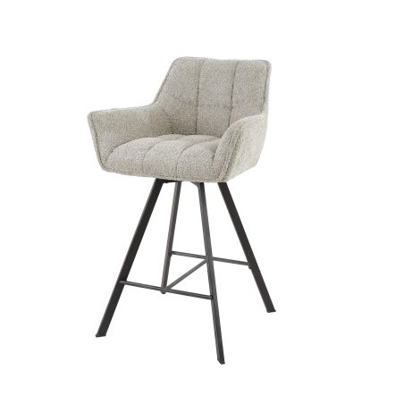 Chaise de bar MAEVA en tissu boucle - proposée en 2 coloris