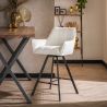 Chaise de bar MAEVA en tissu boucle - proposée en 2 coloris