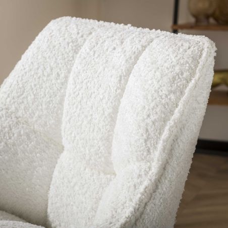 Chaise de bar MAEVA en tissu boucle - proposée en 2 coloris