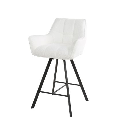 Chaise de bar MAEVA en tissu boucle - proposée en 2 coloris