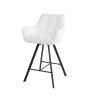 Chaise de bar MAEVA en tissu boucle - proposée en 2 coloris
