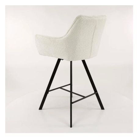 Chaise de bar MAEVA en tissu boucle - proposée en 2 coloris