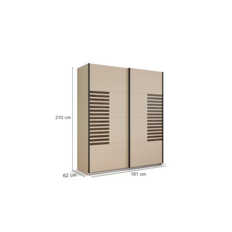 Armoire 2 portes coulissantes CHARLIE LIGHT 181 cm