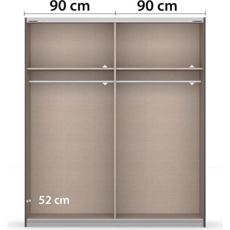 Armoire 2 portes coulissantes CHARLIE LIGHT 181 cm