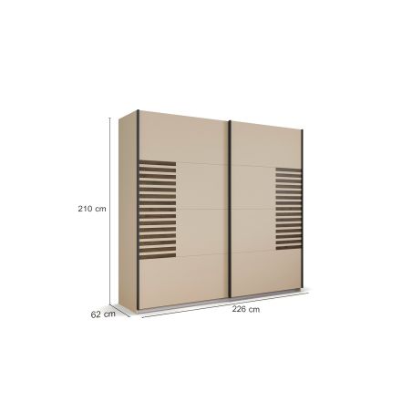 Armoire 2 portes coulissantes CHARLIE LIGHT 226 cm