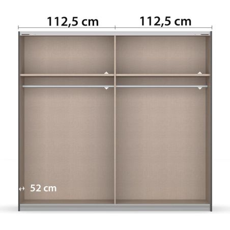 Armoire 2 portes coulissantes CHARLIE LIGHT 226 cm