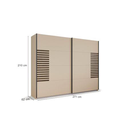 Armoire 2 portes coulissantes CHARLIE LIGHT 271 cm