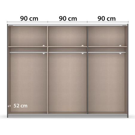 Armoire 2 portes coulissantes CHARLIE LIGHT 271 cm
