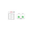 Bloc 3 tiroirs pour armoire CHARLIE 226 cm