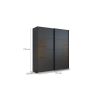 Armoire 2 portes coulissantes CHARLIE DARK 181 cm