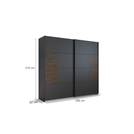 Armoire 2 portes coulissantes CHARLIE LIGHT 226 cm