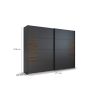 Armoire 2 portes coulissantes CHARLIE DARK 271 cm