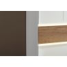 Armoire 181 cm WINDSOR avec 4 portes et 4 tiroirs en décor blanc mat et chene halifax
