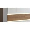 Armoire 226 cm WINDSOR avec 5 portes et 6 tiroirs en décor blanc mat et chene halifax