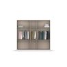 Armoire 226 cm WINDSOR avec 5 portes et 6 tiroirs en décor gris mat et chene halifax