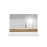 Armoire 271 cm WINDSOR avec 6 portes miroirs et 6 tiroirs en décor blanc mat et chene halifax