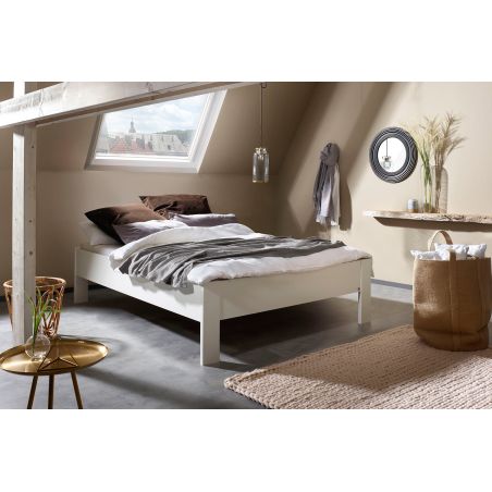 Lit futon ARAMIS 160 x 200 cm en blanc mat