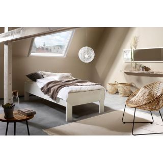 Lit futon ARAMIS 90 x 200 cm en blanc mat