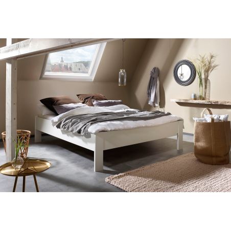 Lit futon ARAMIS 180 x 200 cm en blanc mat
