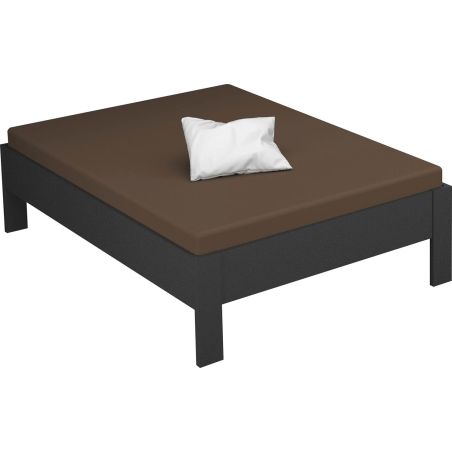 Lit futon ARAMIS 140 x 200 cm en gris mat