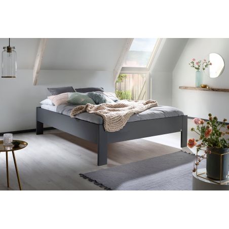 Lit futon ARAMIS 160 x 200 cm en gris mat
