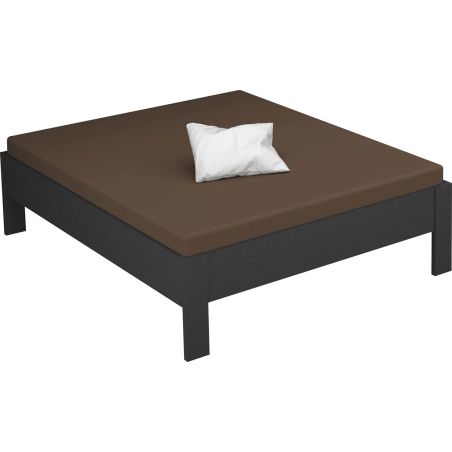 Lit futon ARAMIS 160 x 200 cm en gris mat