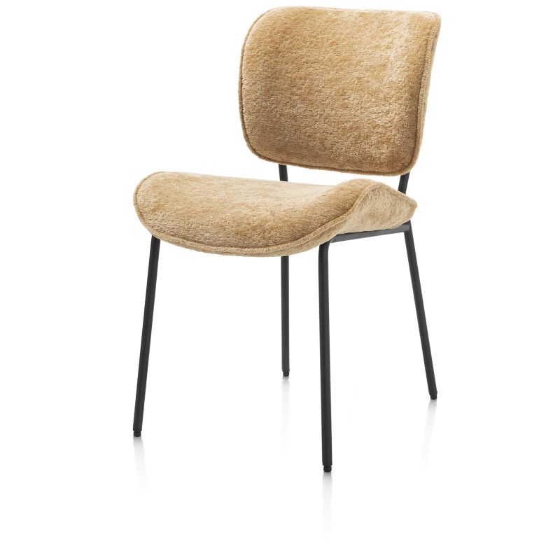 Julia, chaise - pietement rough off black - tissu Lecce - Henders and Hazel