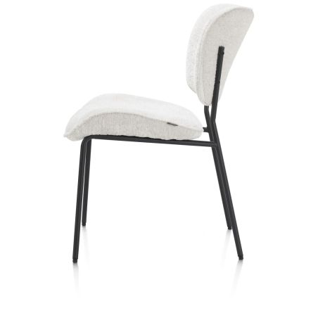 Julia, chaise - pietement rough off black - tissu Lecce - Henders and Hazel