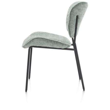 Julia, chaise - pietement rough off black - tissu Lecce - Henders and Hazel