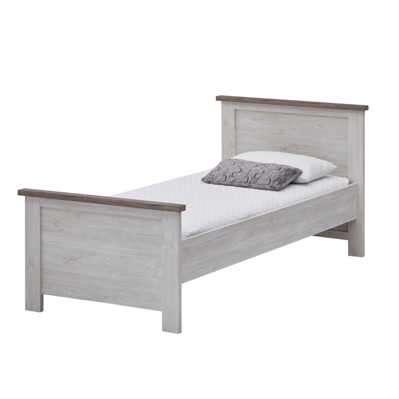Lit enfant CALINEA 90 x 200 cm en décor chêne blanc et chêne d'automne