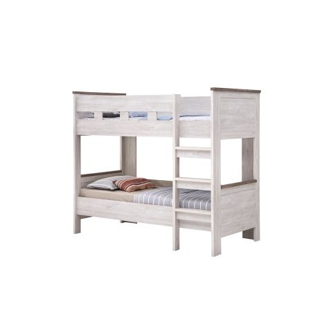 Lit superposé CALINEA en décor chêne blanc et chêne d'automne