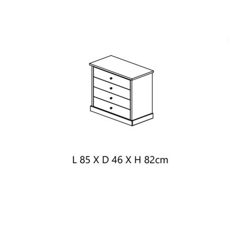 Commode CALINEA avec 4 tiroirs