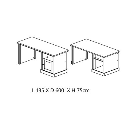 Bureau enfant CALINEA avec 1 porte et 1 tiroir