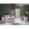 Chambre enfant REMY en décor acacia et béton noir