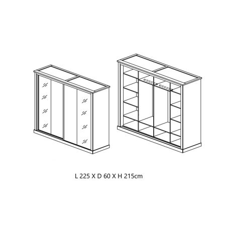 Armoire 2 portes coulissantes CALINEA