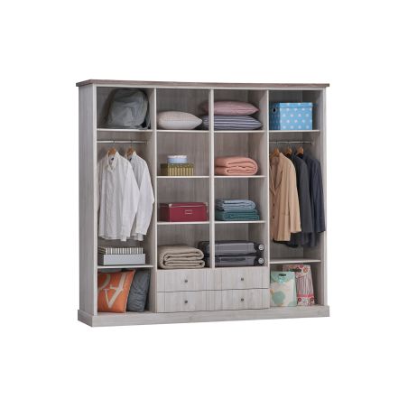 Chambre adulte complète CALINEA avec lit 140 et armoire 4 portes