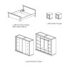 Chambre adulte complète CALINEA avec lit 160 et armoire 2 portes coulissantes